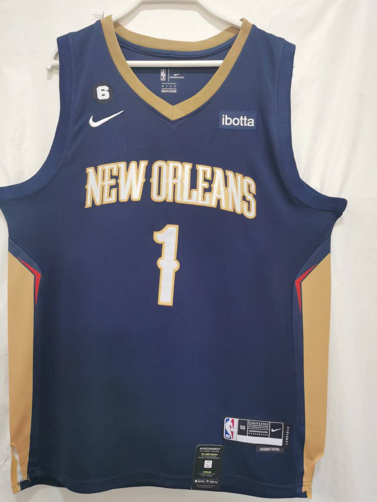 Men New Orleans Pelicans #1 Williamson Blue Nike Season 22-23 NBA Jersey